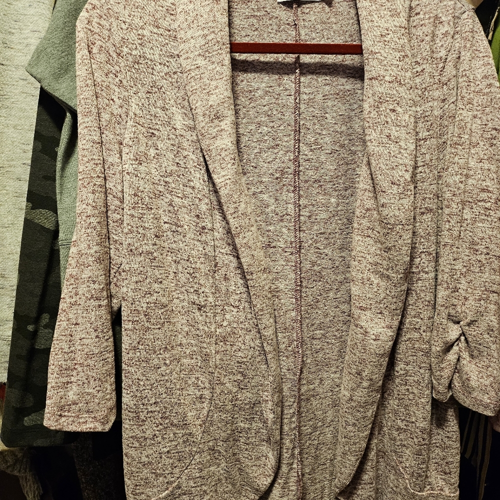 Ricki's Cardigan Heathered Burgundy Size L EUC